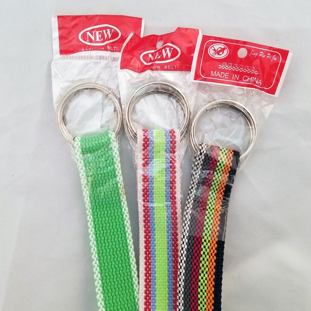 Multicolor Fun | 3x Canvas Ribbon Belts - Picture 2 of 3
